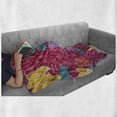 thumbnail image 6 of East Soft Flannel Fleece Throw Blanket, Colorful Blossoms in the Style of Balinese Batik Eastern Traditional Image Print, Cozy Plush for Indoor and Outdoor Use, 50" x 70", Multicolor, by Ambesonne, 6 of 6