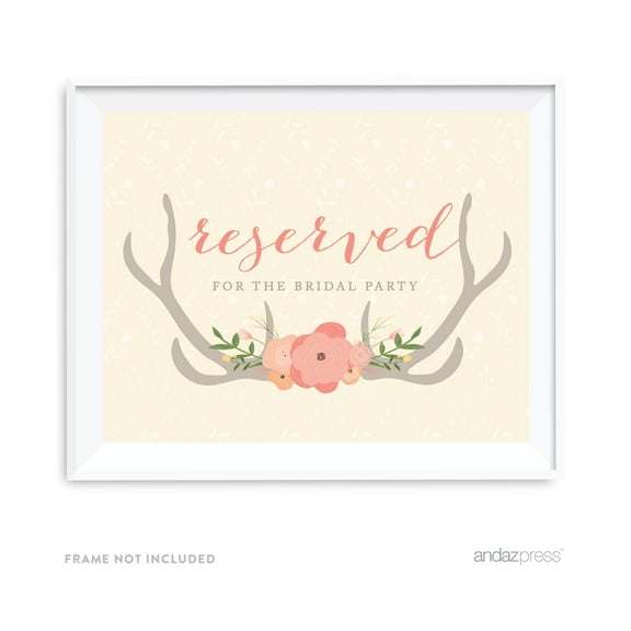 Reserved For The Bridal Party Woodland Deer Wedding Party Signs