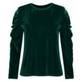 thumbnail image 6 of Karight Womens Puff Long Sleeve Shirts Crewneck Spring Fall Tops Basic Dressy Casual Blouses Trendy Outfits, 6 of 8