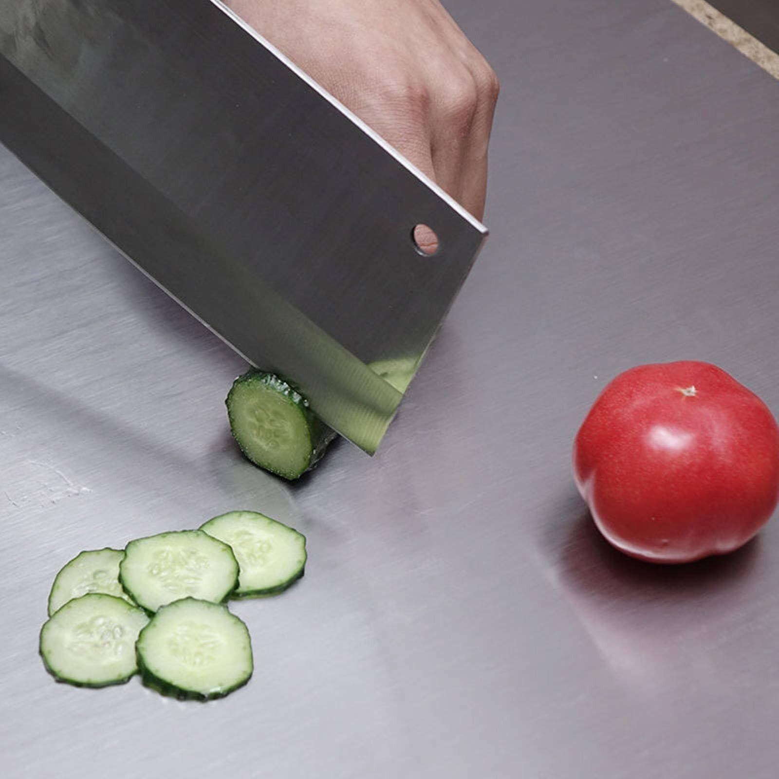 FURNIX Food-Safe Stainless Steel Cutting Board,Heavy-Duty Kitchen Chopping Board,Large Prep Board,Knife-Friendly Cutting Surface,Low-Maintenance Kitchen Tool,Dishwasher-Safe Cutting Board