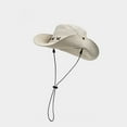 thumbnail image 3 of UTSJKR Casual Wide Brim Waterproof UPF 50+ Bucket Sun Summer Travel Fishing Hiking Fisherman Hat Detachable Chin White M, 3 of 4