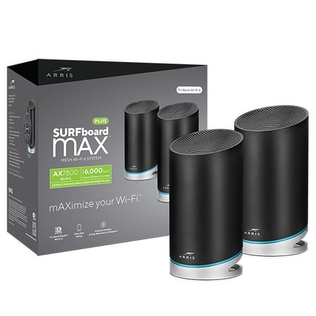 POWERFUL! 2 Pack ARRIS SURFboard Max W130 Tri-Band Mesh Wi-Fi 6 Router (AX7800)*