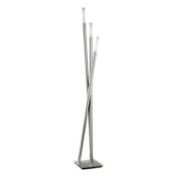 Icicle Floor Lamp with Brushed Metal Nickel Arms