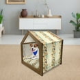 thumbnail image 3 of African Pet House, Dark Continent Elements Woman of Color Carrying Water Lion, Outdoor & Indoor Portable Dog Kennel with Pillow and Cover, 5 Sizes, Multicolor, by Ambesonne, 3 of 5