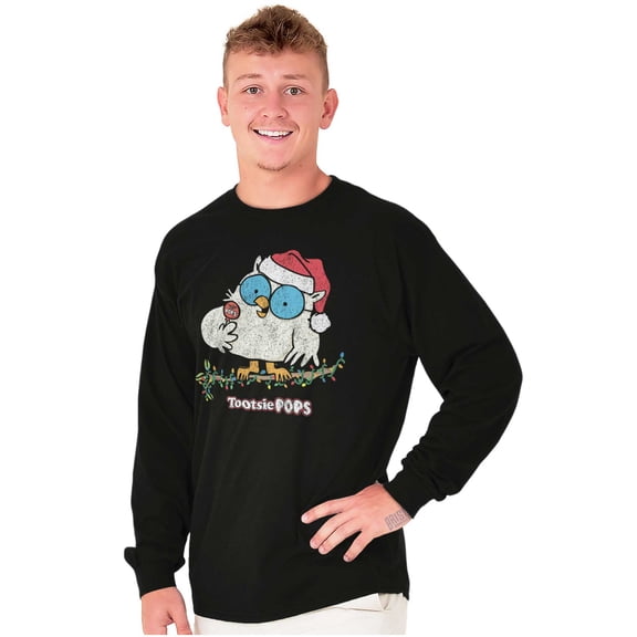 Tootsie Mr. Owl Christmas Santa Long Sleeve TShirt Men Women Brisco Brands S