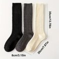 thumbnail image 7 of 3 Pairs of Women's Thick Wool Autumn/Winter Calf Socks, Soft Warm Twist Pattern Socks, Solid Color Comfortable Compression Knee-High Socks, Winter Socks, Fashionable Leg-Protecting Socks, 7 of 7