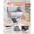 thumbnail image 2 of VEVOR 62 Inch Dog Grooming Bath Tub Stainless Steel w Ramp Water Filter Left, 2 of 9