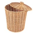 thumbnail image 3 of Woven Basket Trash Can Round Rattan Waste Basket with Lid Planter Woven Storage Baskets Wicker Waste, 3 of 5
