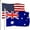 USA   Australia, variant on Combo Pack: USA American Flag 3x5 Ft 75D Printed Stars & Australia (Australian) Flag 3x5 Ft 75D Printed