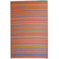 thumbnail image 3 of Fab Habitat Striped Outdoor Rug - Waterproof, Fade Resistant, Crease-Free, Reversible - Premium Recycled Plastic - Patio Porch Balcony Deck - Cancun Multicolor - 8x10 ft, 3 of 9