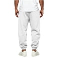 thumbnail image 5 of Mifsaly Mens Joggers Relaxed Fit Sweatpants Baggy Comfortable Elastic Waist Athletic Track Pants for Gym Workout Running and Casual Lounge White,S, 5 of 6