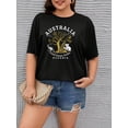 thumbnail image 1 of Camiseta de moda para mujer: cómoda camiseta negra de cuello redondo con estampado geométrico, manga corta, ropa deportiva informal para primavera y verano, para el hogar, para exteriores y para el ti, 1 of 5