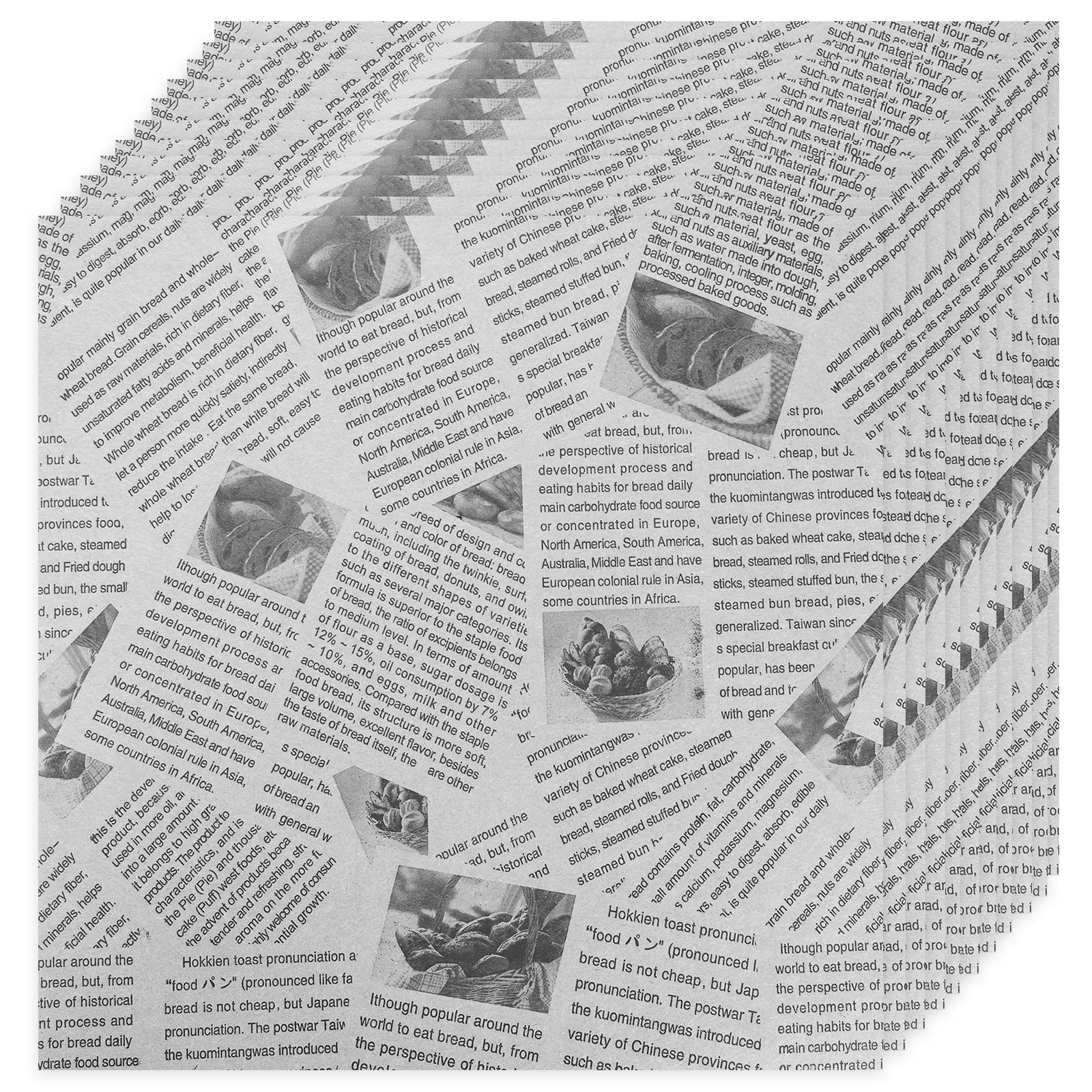 100Pcs Greaseproof Paper Sheets Newspaper Style Kitchen Oil Proof