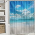 thumbnail image 6 of Orinice Beach Blue Sky White Clouds Bathroom Decor Set, Colorful Luxurious Graphic Print Polyester Fabric Fashion Shower Curtain Set with Hooks, 100% Polyester Fabric Waterproof Shower Curtain for, 6 of 7
