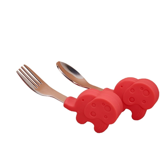 Cuchara para bebés Jadeshay de Silicona y acero inoxidable