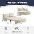 thumbnail image 2 of ZAFLY 3 in 1 Convertible Sleeper Sofa Bed, Leathaire Pull Out Couch Bed for Living Room - Beige, 2 of 5
