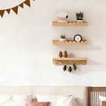 thumbnail image 6 of Wall Mount Coat Rack with Shelf, Sturdy Wooden Floating Shelf with 6 Hooks, Wall Organizer Siutable for Entryway, Mudroom,Kitchen, Bathroom, 6 of 6