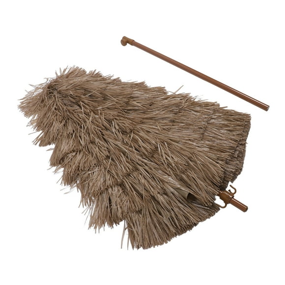 Thatched Tiki Patio Umbrella with Adjustable Height, Tilt Function & Metal Steel Pole, Thatched Patio Umbrella for Outdoor Beach, Garden, Pool