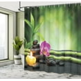 thumbnail image 5 of Ambesonne Spa Themed Shower Curtain, Orchid Leaves and Rocks, 69"Wx84"L, Apple Green and Fuchsia, 5 of 5