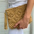 thumbnail image 5 of Pochette en Macramé avec Pompons, Beige, 5 of 5