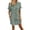 Dark Green, variant on Uobin Womens Button Down Shirt Dress Solid Color Short Sleeve Casual Loose Tunic Dress Breathable Daily Wear
