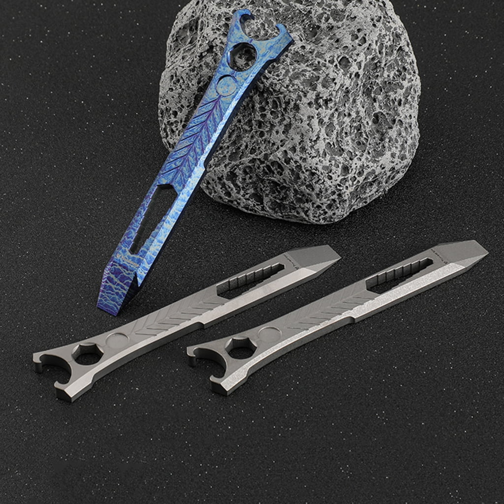 WINDLAND Titanium Alloy Pry Bar Pocket Multifunctional Crowbars Pocket Multitools Portable Mini Bottle Opener Pocket Prybar Tools