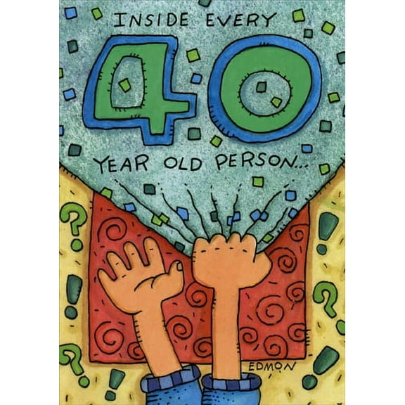 Oatmeal Studios Inside Every 40 Year Old Funny / Humorous 40th Birthday Card