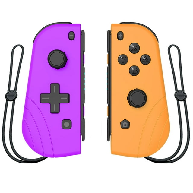 Manettes Sans Fil Personnalisées pour Manette Joy Pad, G/d, Télécommandes Gauche et Droite, Compatibles avec Nintendo Switch (Violet Orange)
