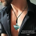 thumbnail image 4 of Amazonite Crystal Pyramid Macrame Necklace, Unique Women Men Pendant, 4 of 5