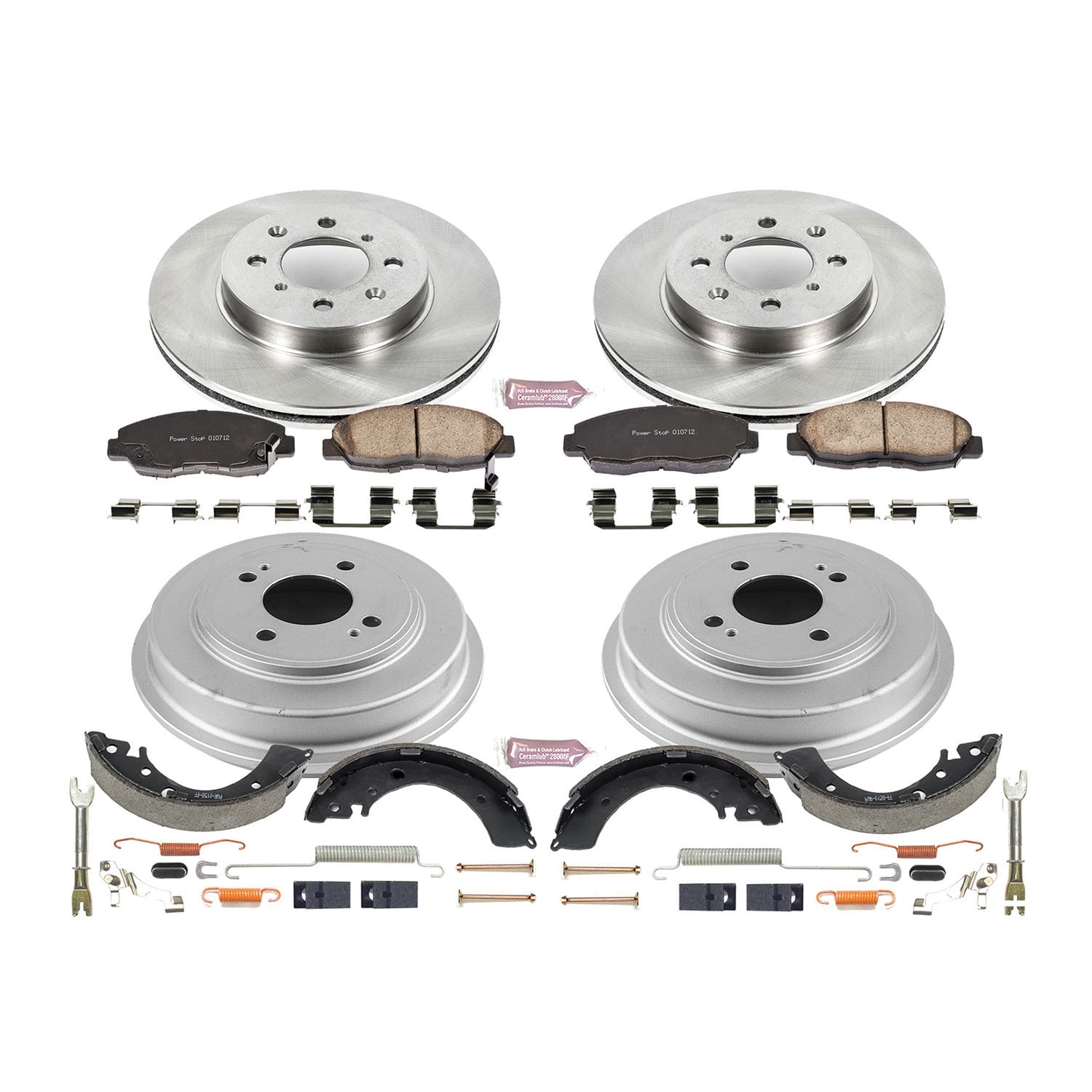 Power Stop Front and Rear Stock Replacement Drum and Shoe Kit KOE15087DK