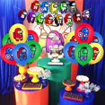 thumbnail image 2 of Superhero Theme Party Among Us Balloon Set Cake Insert Flag Banner Combination Balloons, 2 of 4