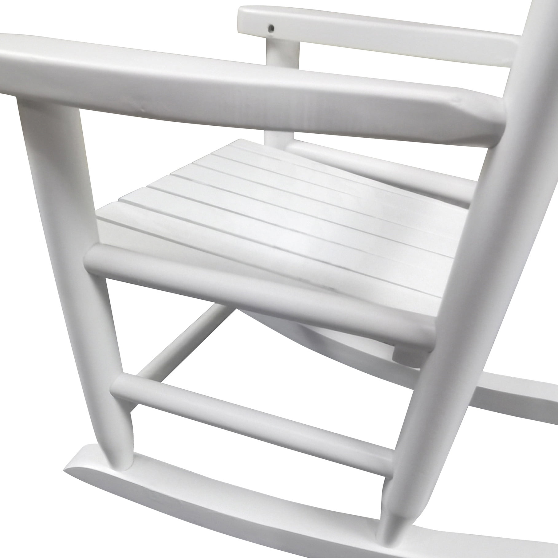 Rocking Chair - White Solid Wood, Fit For Indoor & Outdoor Spaces, Construction, Comfortable Back, 110 Lbs Weight Capacity Hardwood Material, Outdoor, Seat Limit, Easy Assembly Process, Kit,