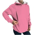 thumbnail image 2 of JUSLIO Zipper Womens Blouses Solid Hoodies Sweatshirts Fashion Long sleeve Sweatshirts Hot Pink L, 2 of 5