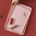 thumbnail image 2 of Lierteer Rectangular Serving Tray Anti Slip Scratch Resistant Plastic Food Serving Tray pink small, 2 of 8
