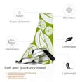 thumbnail image 3 of YFYANG Adult Microfiber Portable Travel Towel, Green Abstract Rose Quick Dry Towel with Hiking Buckle PVC Pouch, 16" x 31.5", 3 of 6