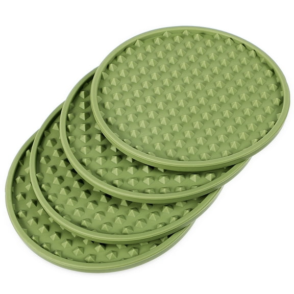 4 Pcs Silicone Drink Coasters Round Car Cup Coasters Automotive Cup Holders Car Accessories