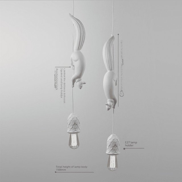 Candelabro de restaurante de diseño nórdico, decoración de bar creativa simple, lámpara de animales de resina, candelabro pequeño de ardilla para habitación de niños