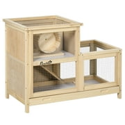 PawHut Extra Large Wooden Hamster Cage with Seesaw, Small Animal Habitat