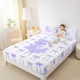 thumbnail image 3 of Manfei Purple Ribbon Bowknot Bed Sheets For Kids,Bow Theme Letter L Monogram King Sheets,4 Pieces, 3 of 6
