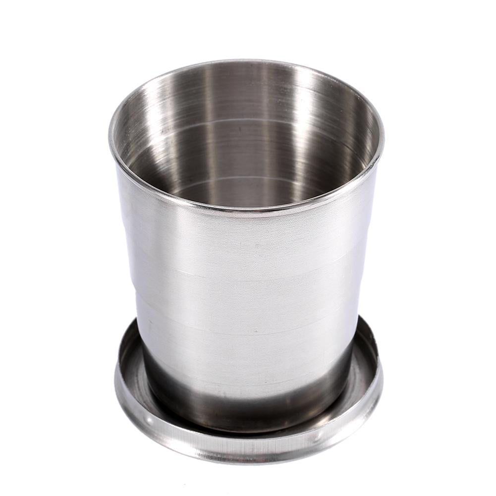 Foldable Portable Stainless Steel Drinking Cup Travel Camping Hiking Outdoor 