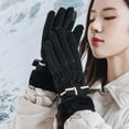thumbnail image 4 of Woman Riding Windproofed Gloves Thick Soft Fleece Cuff Anti-slip Water Resistant Design for Cold Weather Outdoor Skiing and Cycling, 4 of 4