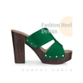 thumbnail image 3 of BLISSFUL STEP Women's Platform High Block Heel Slides Sandals, 3 of 5