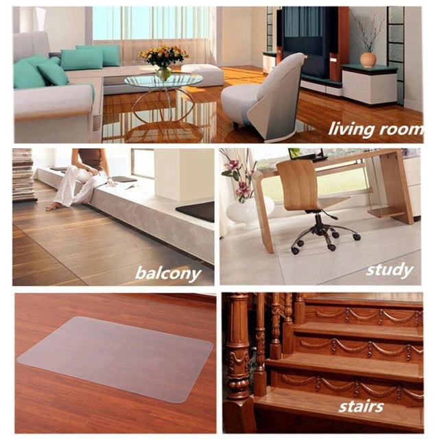 Inteprter Alfombrilla protectora para silla de ordenador de oficina, alfombrilla gruesa de PVC de 1,5mm Kits de decoración para fiestas 40x60cm