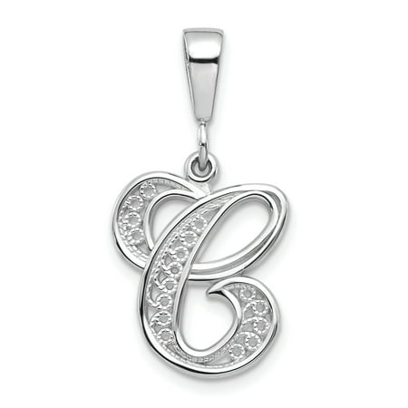 Ice Carats Designer Jewelry Gift USA - 14k White Gold Solid Filigree Initial Monogram Name ...