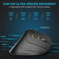 thumbnail image 3 of Mouse vertical ergonómico iClever Adjustable DPI negro, 3 of 4