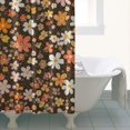 thumbnail image 4 of Pioneer Flower Floral Print Pattern Shower Curtain 36"x72", Bathroom Decorative Shower Curtain Set with 12 Hooks, Waterproof Washable, 4 of 6