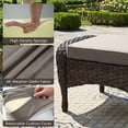 thumbnail image 6 of Unnifurnzi Patio Ottoman Set of 2-All Weather Wicker Outdoor Footstool with Removable Cushions Outdoor Olefin Fabric Outdoor Foot Rest for Deck Porch Balcony Garden-Brown/Gray, 6 of 7