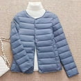 thumbnail image 2 of XPMWRP Women's Quilted Thicken Coats Solid Color Long Sleeve Button Coats Winter Warm Loose Jacket with Pockets Blue XXL, 2 of 4
