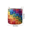thumbnail image 3 of Cozy Homey Colorful Paw Print Laundry Basket,Easy-Clean Quilted Fabric Storage Bin with Canvas Handles for Dirty Clothes in the Laundry Room,20"x28", 3 of 6