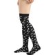 thumbnail image 4 of Black bow Medias largas hasta el muslo para Halloween para mujer, medias por encima de la rodilla con estampado de calavera de terror Punk gótico oscuro, medias de Cosplay para Fe, 4 of 5
